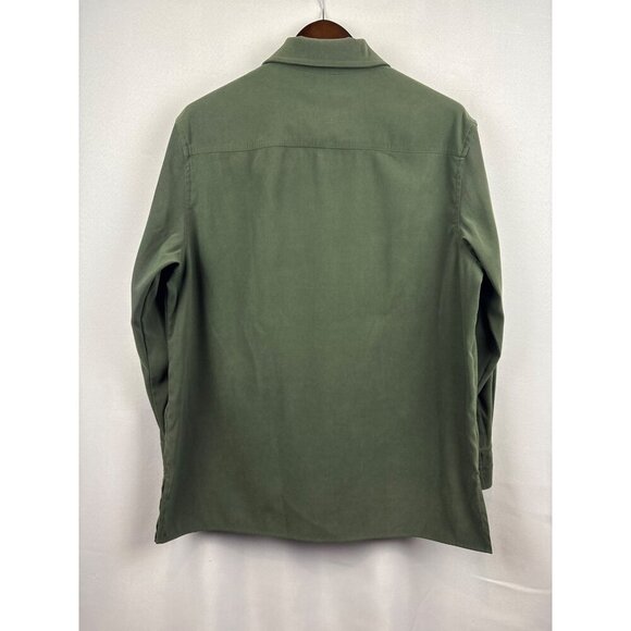 Men’s Basic Editions Large Forest Green Button Up Shirt with Breast Pockets - Picture 3 of 4